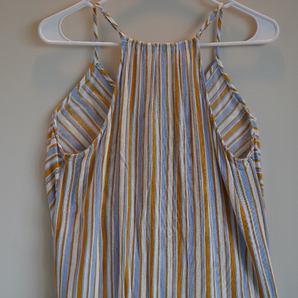 Market & Spruce Mac Surplice Top Yellow Multi Size Medium Petite Stripes Retro - Picture 3 of 3